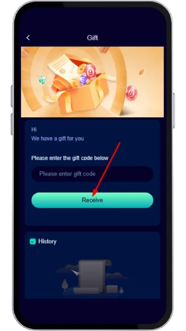 Click on the Receive button
